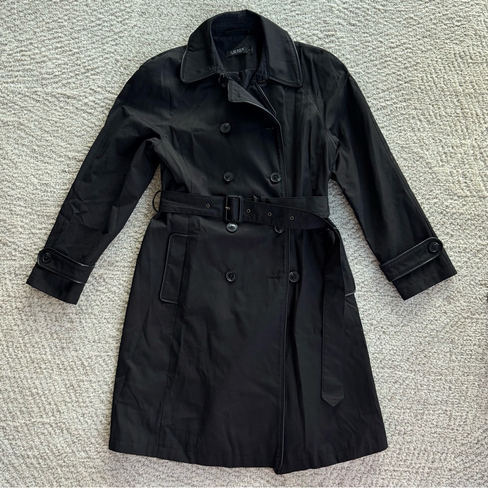 Ralph Lauren Belted Double Breasted
Black Trench Coat